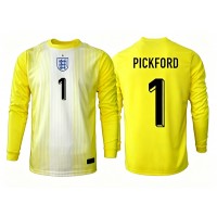 Stroje piłkarskie Anglia Jordania Pickford #1 Bramkarskie Koszulka Wyjazdowej MŚ 2026 Długi Rękaw